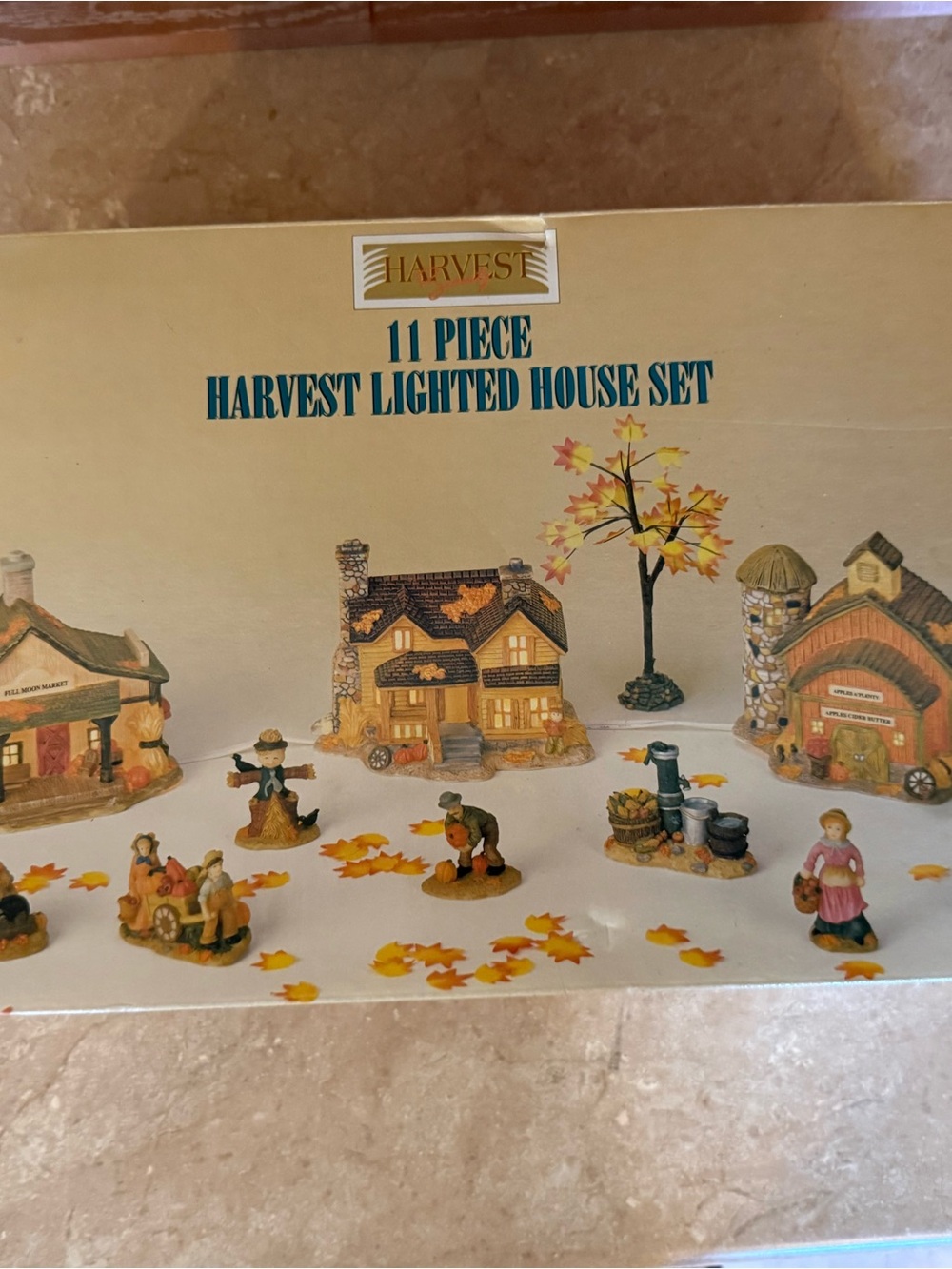 Harvest 11-Piece Lighted House Set - Autumn Yellow